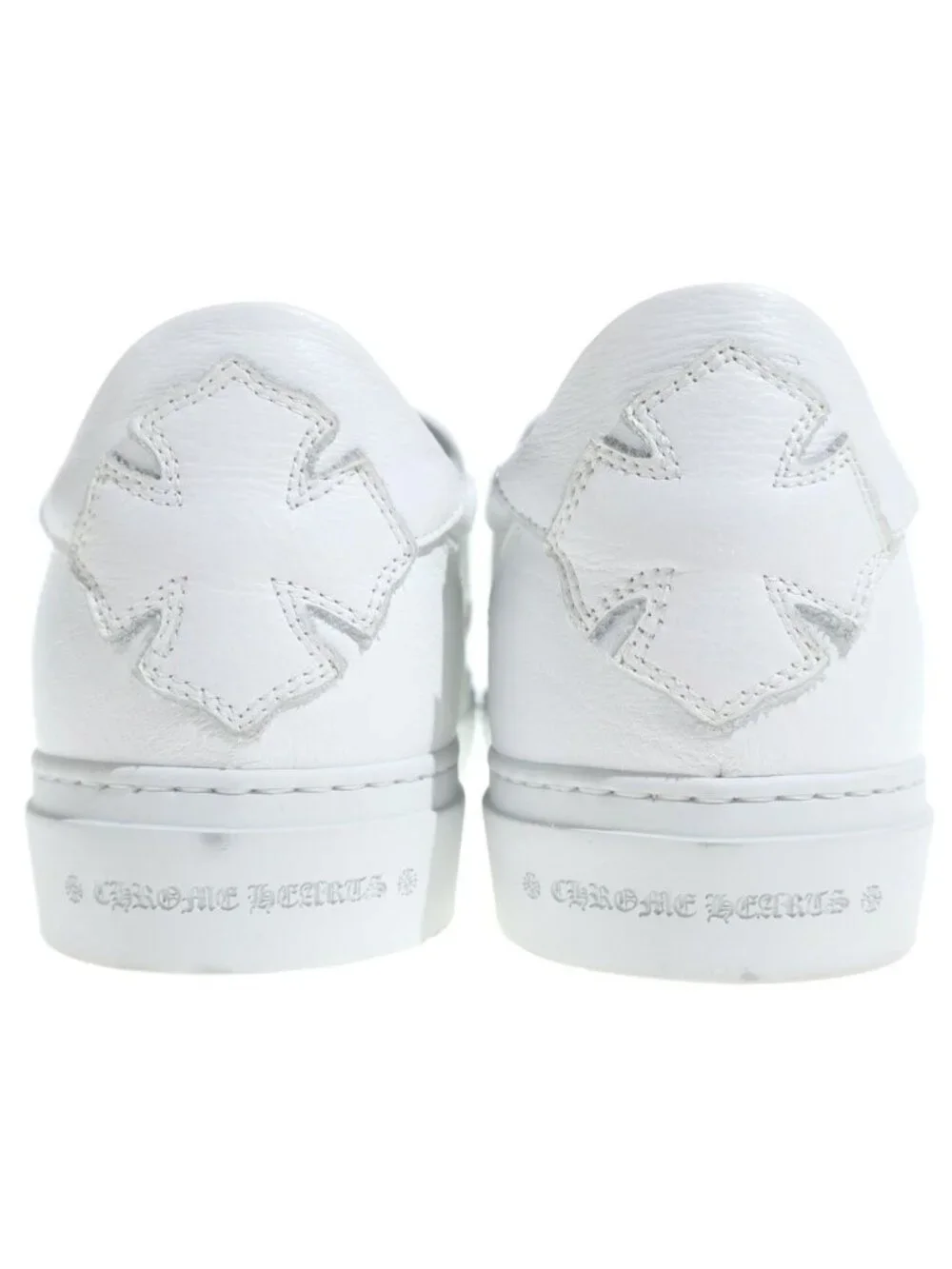 Chrome Hearts Slip on CH Plus Leather Patch Dagger Low Cut Sneakers White